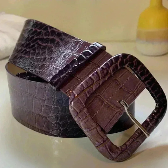 Galugliers 100% leather, Italian  made, deep mauve, wide BoHo belt - Picture 1 of 10